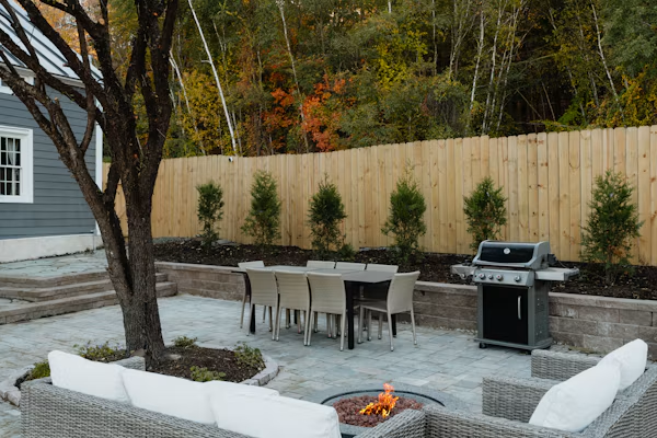Functional backyard landscaping for a Selma home.