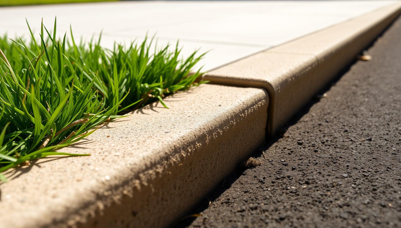 Edge of new sod drying out beside a hot concrete driveway in Clovis