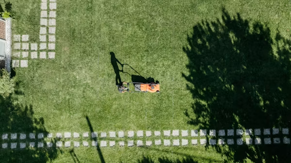 Lawn care company in the Central Valley maintaining a residential lawn