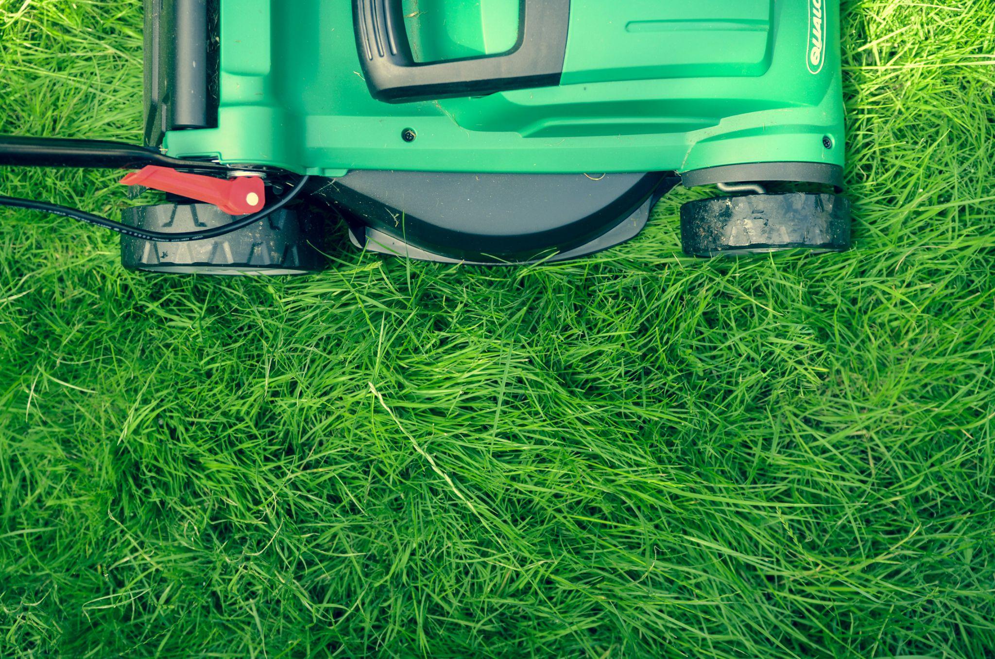 A lawn mower is used for weekly lawn maintenance in Central Valley.