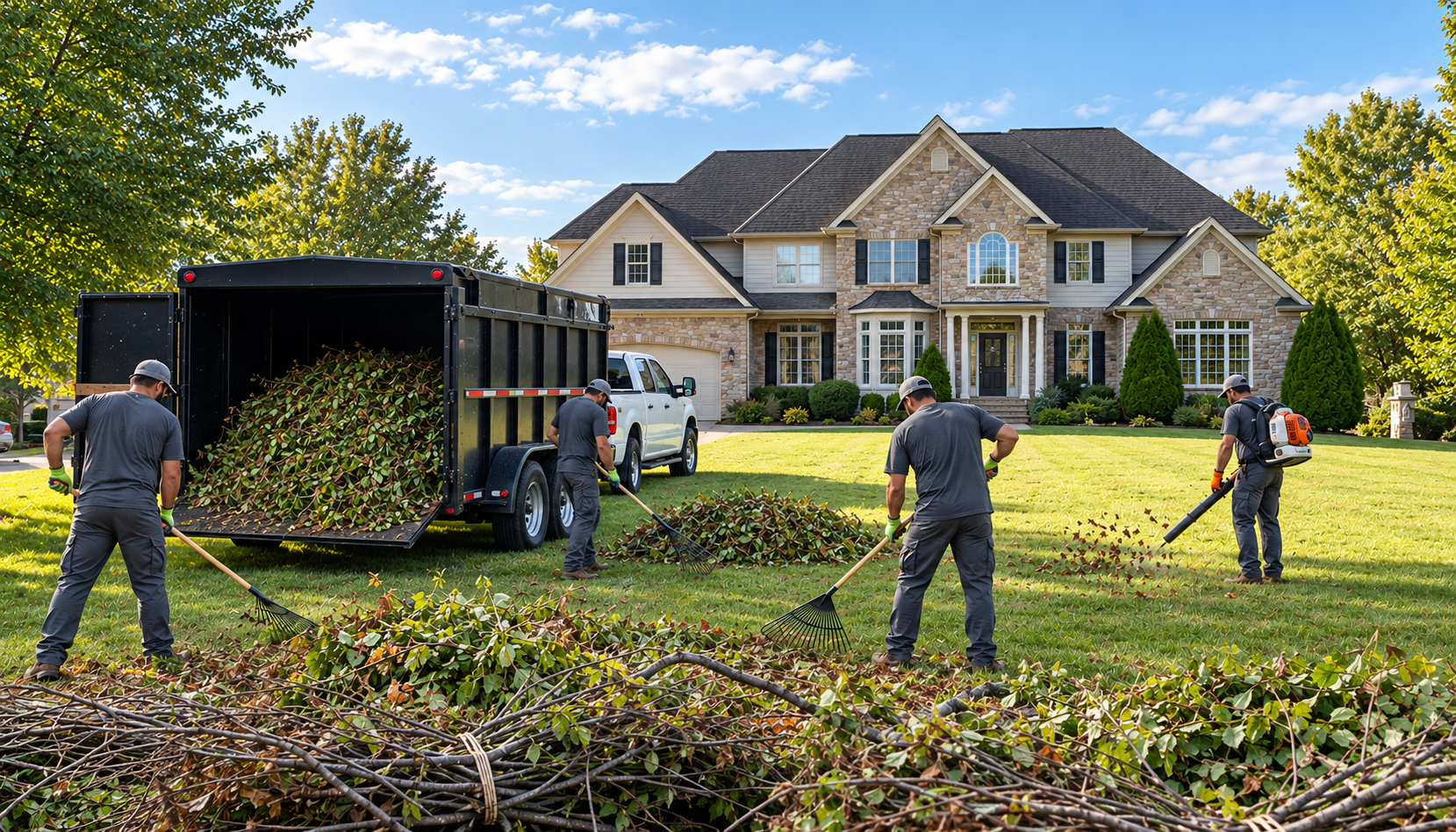 Yard debris removal in Central Valley for branches, leaves, grass clippings, and organic yard waste.